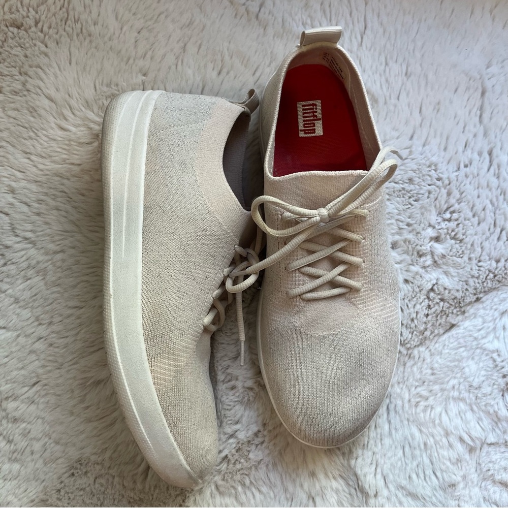 FitFlop F-Sporty Uberknit Stone Pebble Print Slip On Sneakers size 9